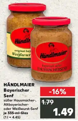 Kaufland HÄNDLMAIER Bayerischer Senf Angebot