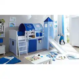 Netto Marken-Discount TiCAA Hochbett mit Rutsche Rutschbett mit Turm Ekki Country Kiefer Weiß Classic Angebot