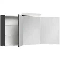 Netto Marken-Discount Spiegelschrank 140cm inkl. Design LED-Lampe und Glasböden weiss hochglanz Angebot