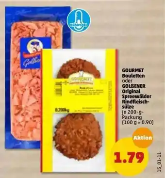 PENNY Gourmet Bouletten Oder Golßener Original Spreewälder Rindfleischsülze Angebot