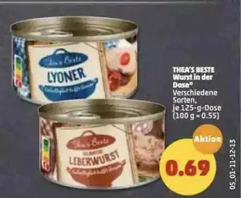 PENNY Thea's Beste Wurst In Der Dose Angebot