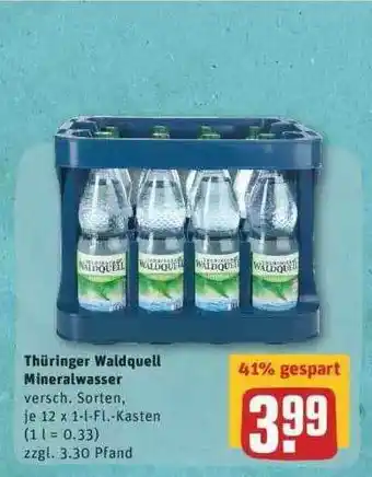 REWE Thüringer Waldquell Mineralwasser Angebot