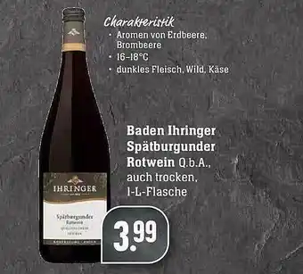 Scheck-in-Center Baden Ihringer Spätburgunder Rotwein Angebot