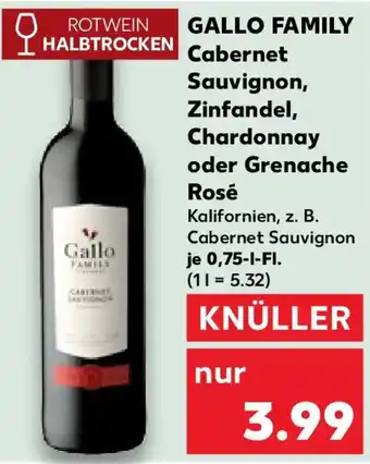 Kaufland GALLO FAMILY Cabernet Sauvignon, Zinfandel, Chardonnay oder Grenache Rosé Angebot