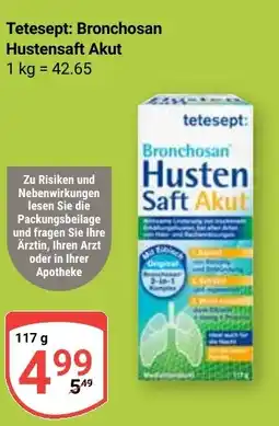 Globus Tetesept: Bronchosan Hustensaft Akut Angebot