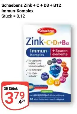 Globus Schaebens Zink + C + D3 + B12 Immun-Komplex Angebot