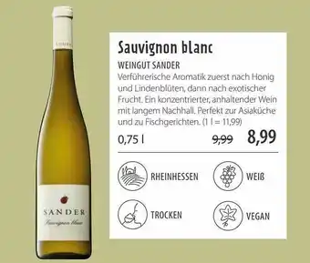 Superbiomarkt Sauvignon Blanc Weingut Sander Angebot