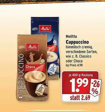 Wasgau Melitta Cappuccino Angebot