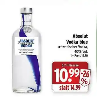 Wasgau Absolut Vodka Blue Angebot