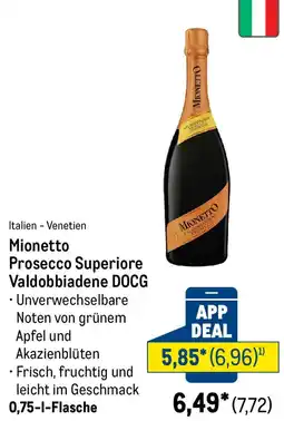 METRO Mionetto Prosecco Superiore Valdobbiadene DOCG Angebot