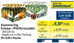 METRO Kuemmerling Kräuter-/Pfefferminzlikör Angebot