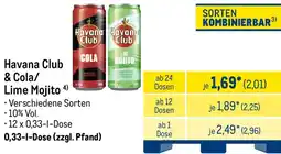 METRO Havana Club & Cola/ Lime Mojito Angebot