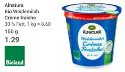 Globus Alnatura Bio Weidemilch Crème fraîche Angebot