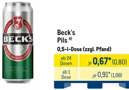 METRO Beck's Pils Angebot