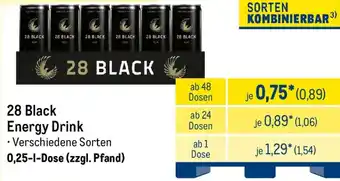METRO 28 Black Energy Drink Angebot