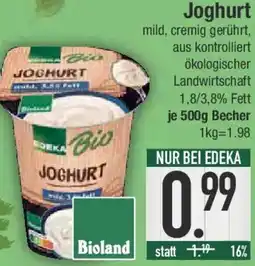 E-Center Edeka Bio Joghurt Angebot