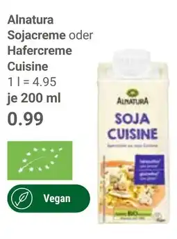 Globus Alnatura Sojacreme oder Hafercreme Cuisine Angebot