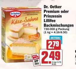 HIT Dr. Oetker Premium oder Prinzessin Lillifee Backmischungen Angebot