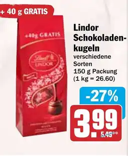 HIT Lindor Schokoladenkugeln Angebot