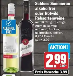 HIT Schloss Sommerau alkoholfrei oder Rotwild Rebsortenweine Angebot