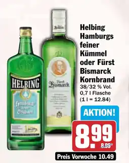 HIT Helbing Hamburgs feiner Kümmel oder Fürst Bismarck Kornbrand Angebot