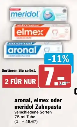 HIT aronal, elmex oder meridol Zahnpasta Angebot