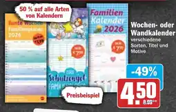 HIT Wochen- oder Wandkalender Angebot