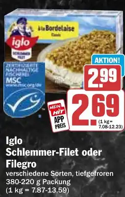 HIT Iglo Schlemmer-Filet oder Filegro Angebot
