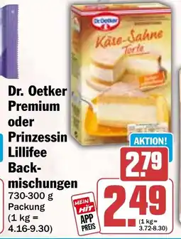 HIT Dr. Oetker Premium oder Prinzessin Lillifee Backmischungen Angebot