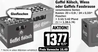 HIT Gaffel Kölsch, Wiess oder Gaffels Fassbrause Angebot