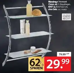 Zurbrüggen Wandregal Vermont Chrom, mit 3 Glasablagen, B/H/T ca. 57x71x22 cm, ohne Deko Angebot