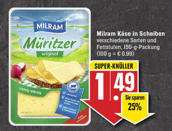 Edeka Milram Käse in Scheiben Angebot