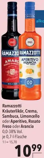 CITTI Markt Ramazzotti Kräuterlikör, Crema, Sambuca, Limoncello oder Aperitivo, Rosato Freso oder Arancia Angebot
