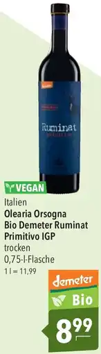 CITTI Markt Olearia Orsogna Bio Demeter Ruminat Primitivo IGP Angebot