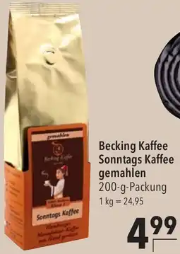 CITTI Markt Becking Kaffee Sonntags Kaffee gemahlen Angebot