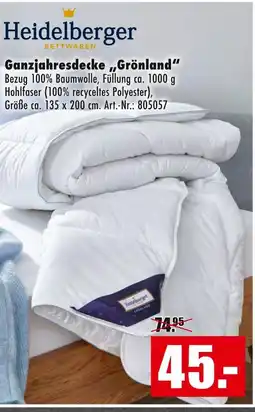 Möbel Mahler Heidelberger ganzjahresdecke 'grönland' Angebot