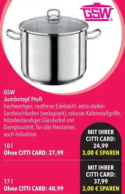 CITTI Markt GSW Jumbotopf Profi Angebot