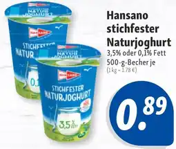 Nah & Frisch Hansano stichfester Naturjoghurt Angebot