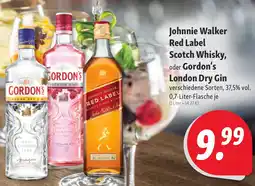 Nah & Frisch Johnnie Walker Red Label Scotch Whisky, oder Gordon's London Dry Gin Angebot