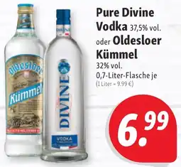 Nah & Frisch Pure Divine Vodka oder Oldesloer Kümmel Angebot