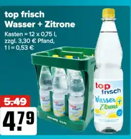 Logo Getränkemarkt top frisch Wasser + Zitrone Angebot