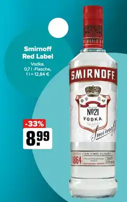 Logo Getränkemarkt Smirnoff Red Label Vodka Angebot