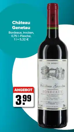 Logo Getränkemarkt Château Genetau Bordeaux, trocken Angebot