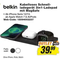 HEM Expert belkin Kabelloses Schnellladegerät 3in1-Ladepad mit MagSafe Angebot