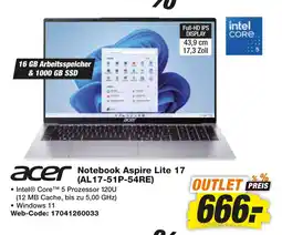 HEM Expert acer Notebook Aspire Lite 17 (AL17-51P-54RE) Angebot