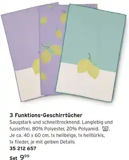 Tchibo 3 Funktions-Geschirrtücher Angebot