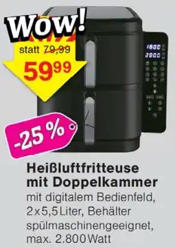 Wiglo Wunderland TIM HOME Heißluftfritteuse mit Doppelkammer Angebot