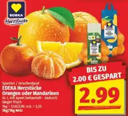 NP Discount EDEKA Herzstücke Orangen oder Mandarinen Angebot