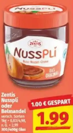NP Discount Zentis Nusspli oder Belmandel Angebot