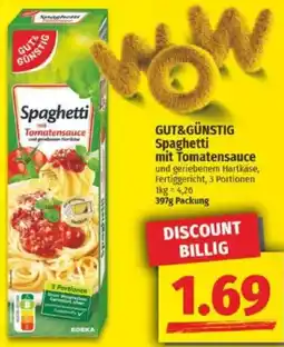 NP Discount GUT&GÜNSTIG Spaghetti mit Tomatensauce Angebot